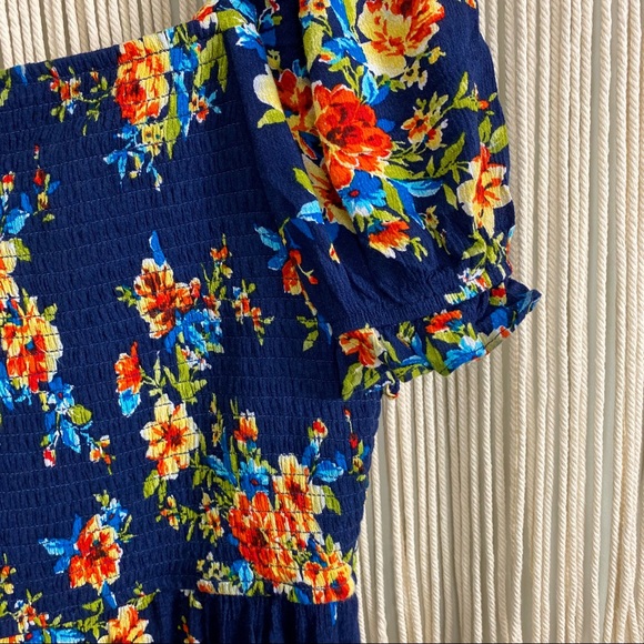 BOG Collective Smocked Floral Square Neck Puff Sleeve Dress - Picture 3 of 16